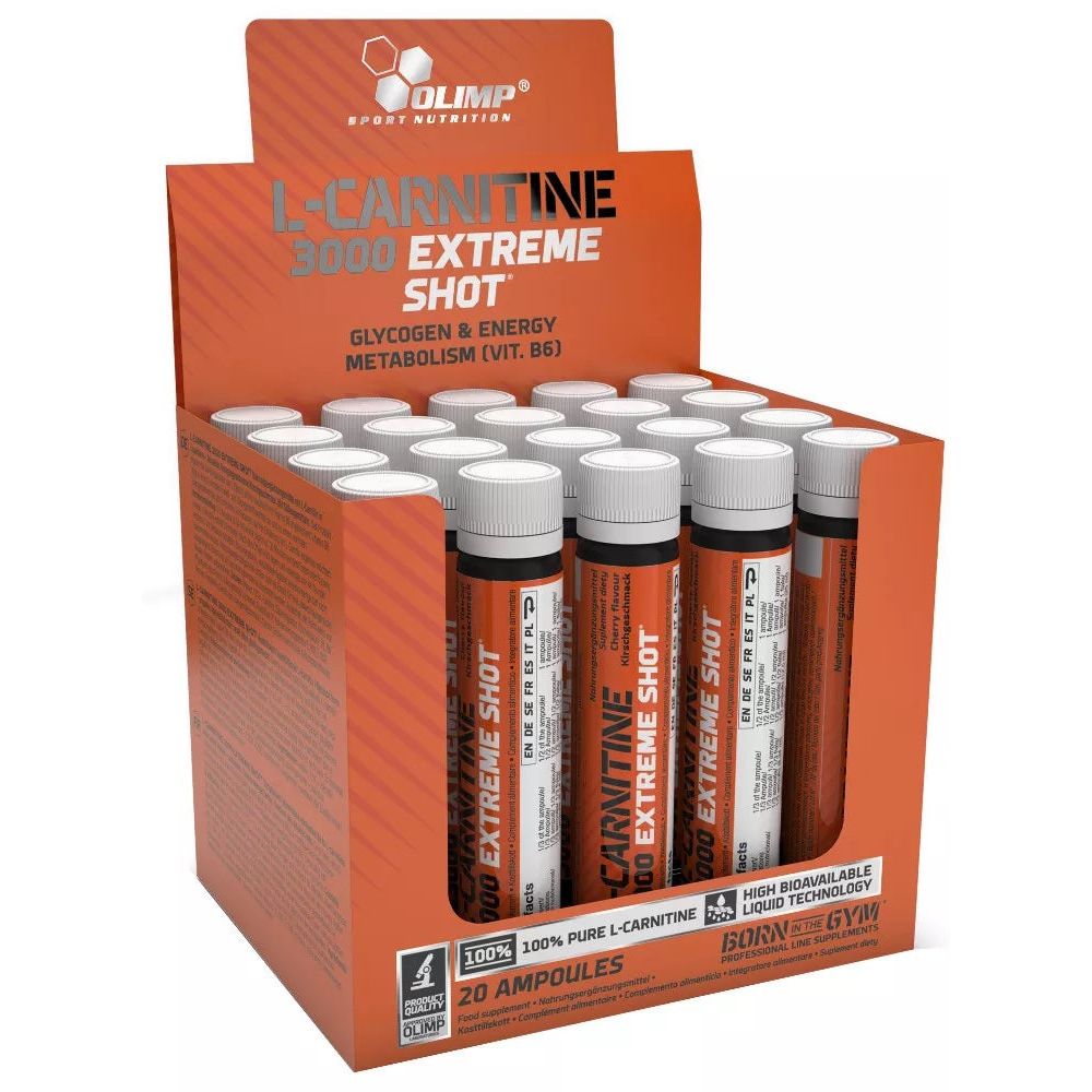 L-Carnitine 3000 Extreme Shot, Orange - 20 x 25 ml.