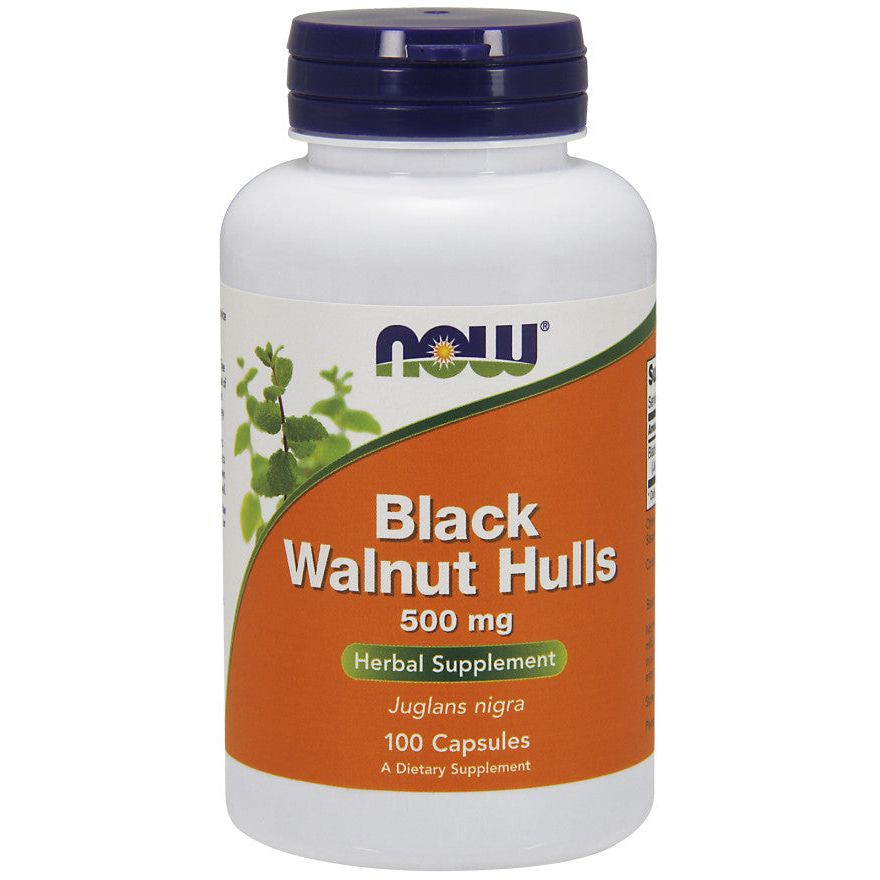 Black Walnut Hulls, 500mg - 100 caps