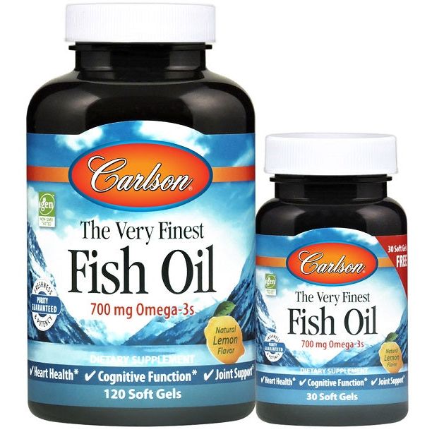 The Very Finest Fish Oil - 700mg Omega-3s, Natural Orange - 120 + 30 softgels