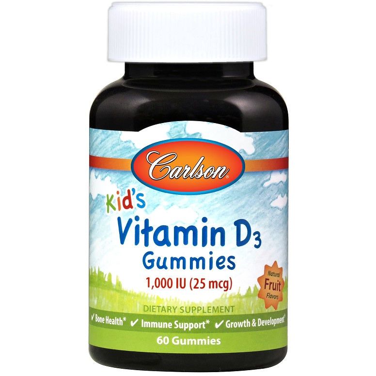 Kid's Vitamin D3 Gummies, 1000 IU Natural Fruit - 60 gummies