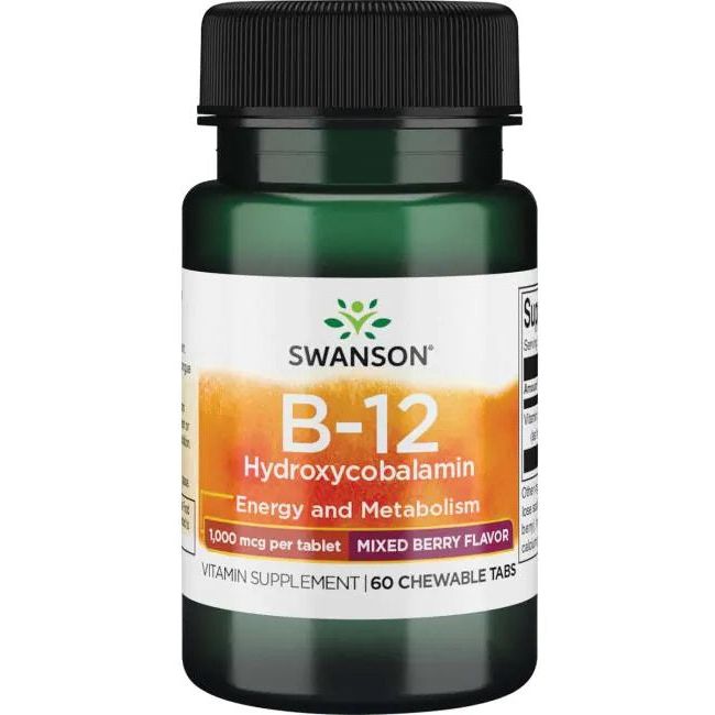 B-12 Hydroxycobalamin, 1000mcg - 60 chewable tablets