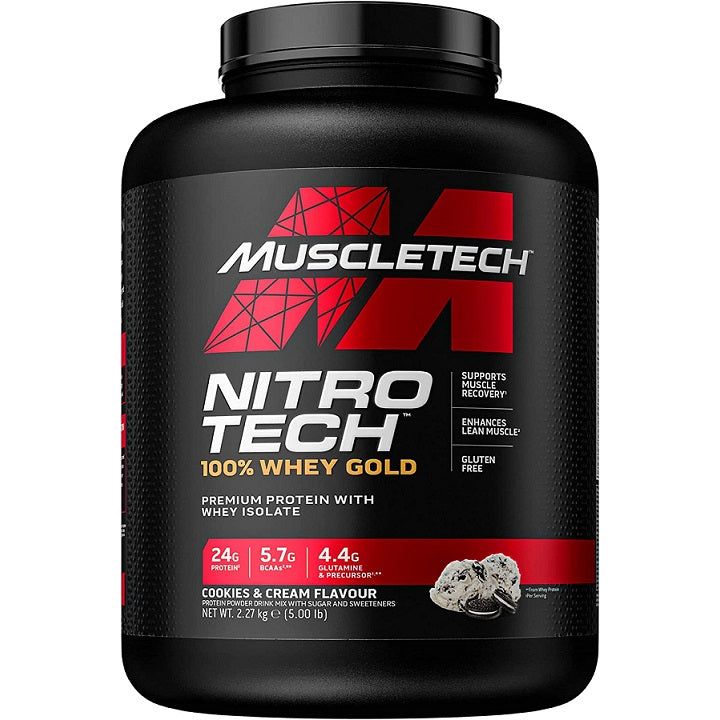 Nitro-Tech 100% Whey Gold, Cookies & Cream - 2270 grams
