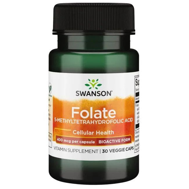 Folate (5-Methyltetrahydrofolic Acid), 400mcg - 30 vcaps