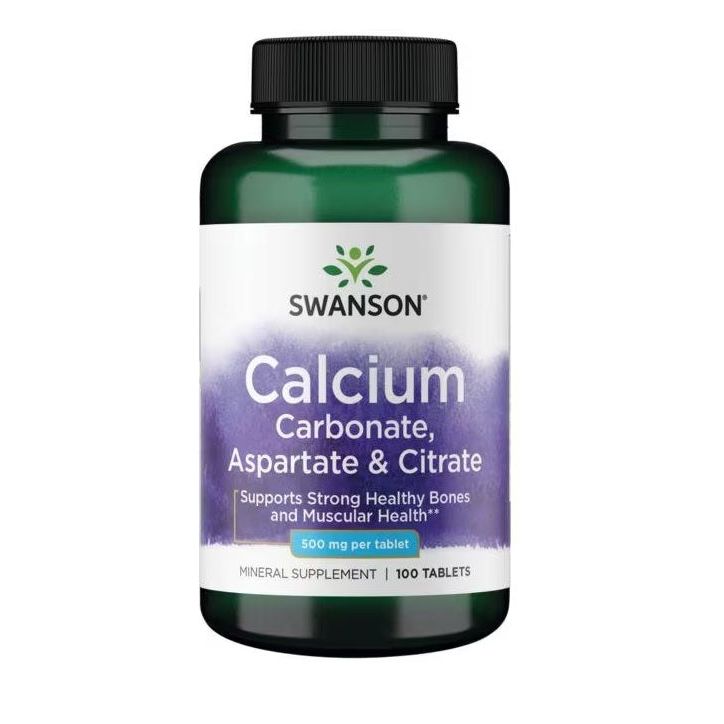 Calcium Carbonate, Aspartate & Citrate, 500mg - 100 tablets