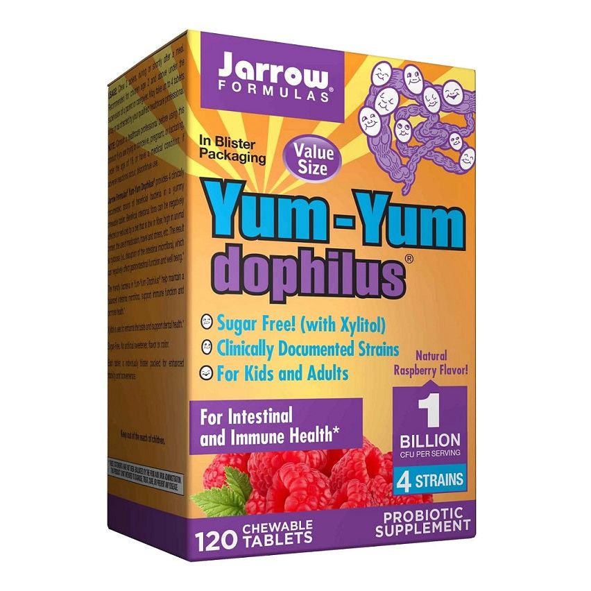 Yum-Yum Dophilus, 1 Billion CFU (Raspberry) - 120 chewable tabs