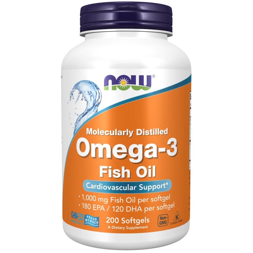 Omega-3 Fish Oil, Molecularly Distilled - 200 softgels