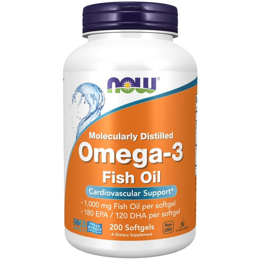Omega-3 Fish Oil, Molecularly Distilled - 200 softgels