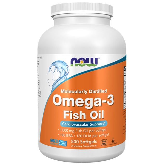 Omega-3 Fish Oil, Molecularly Distilled - 500 softgels