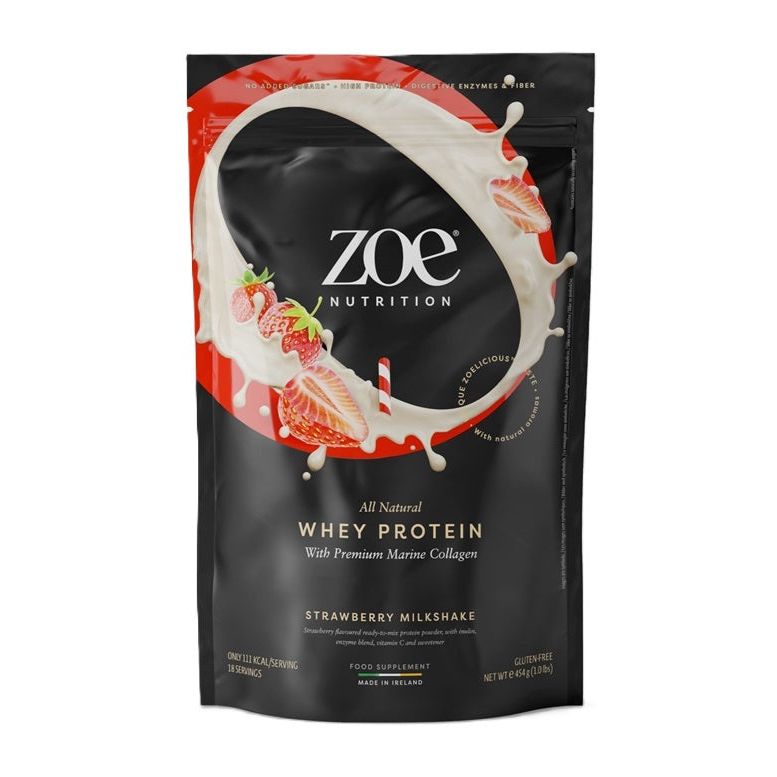 Whey Protein with Premium Marine Collagen, Strawberry Milkshake - 454 grams