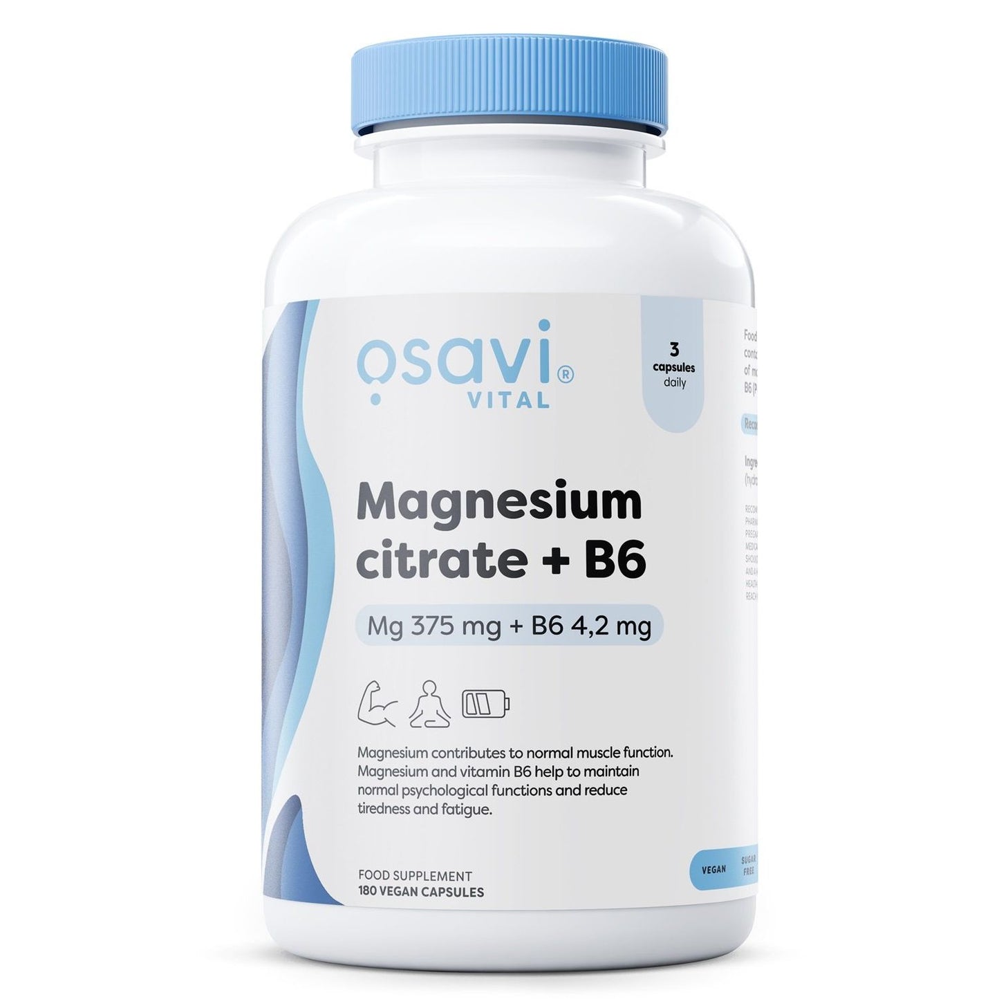 Magnesium Citrate + B6, 375mg + 4.2mg - 180 vcaps