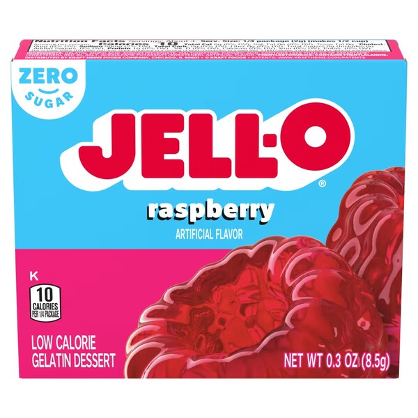 Gelatin Dessert Sugar Free, Raspberry - 8.5 grams