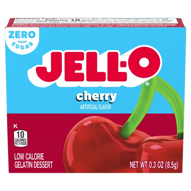 Gelatin Dessert Sugar Free, Cherry - 8.5 grams