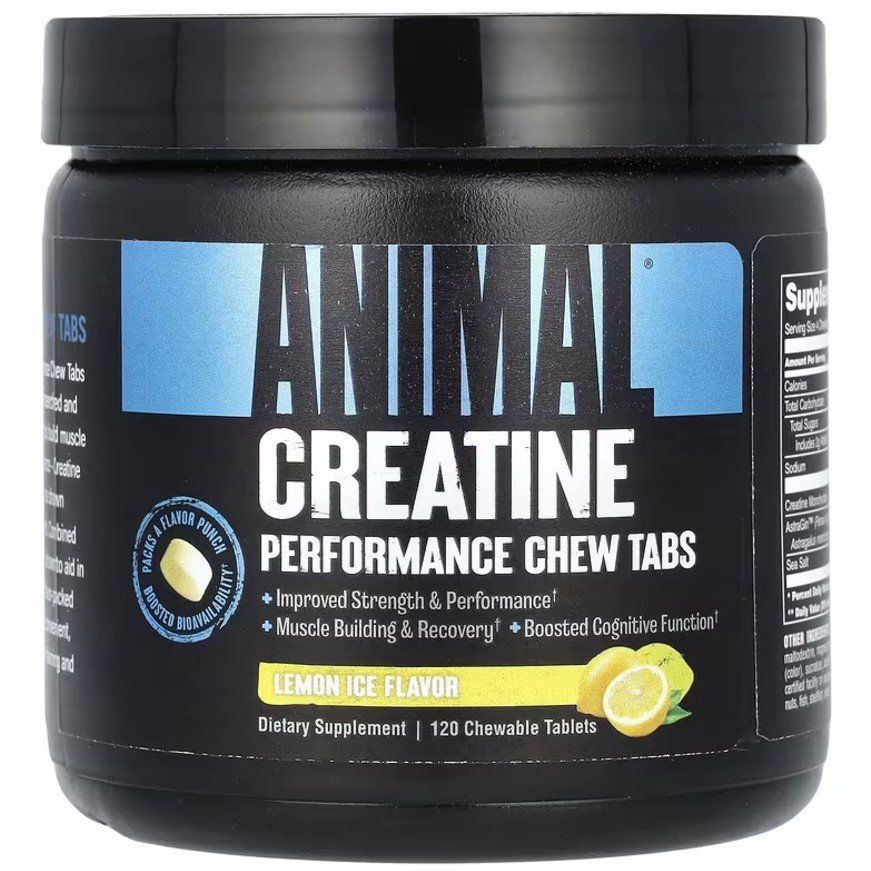 Animal Creatine Chews, Lemon Ice (EAN 039442005182) - 120 chewable tablets