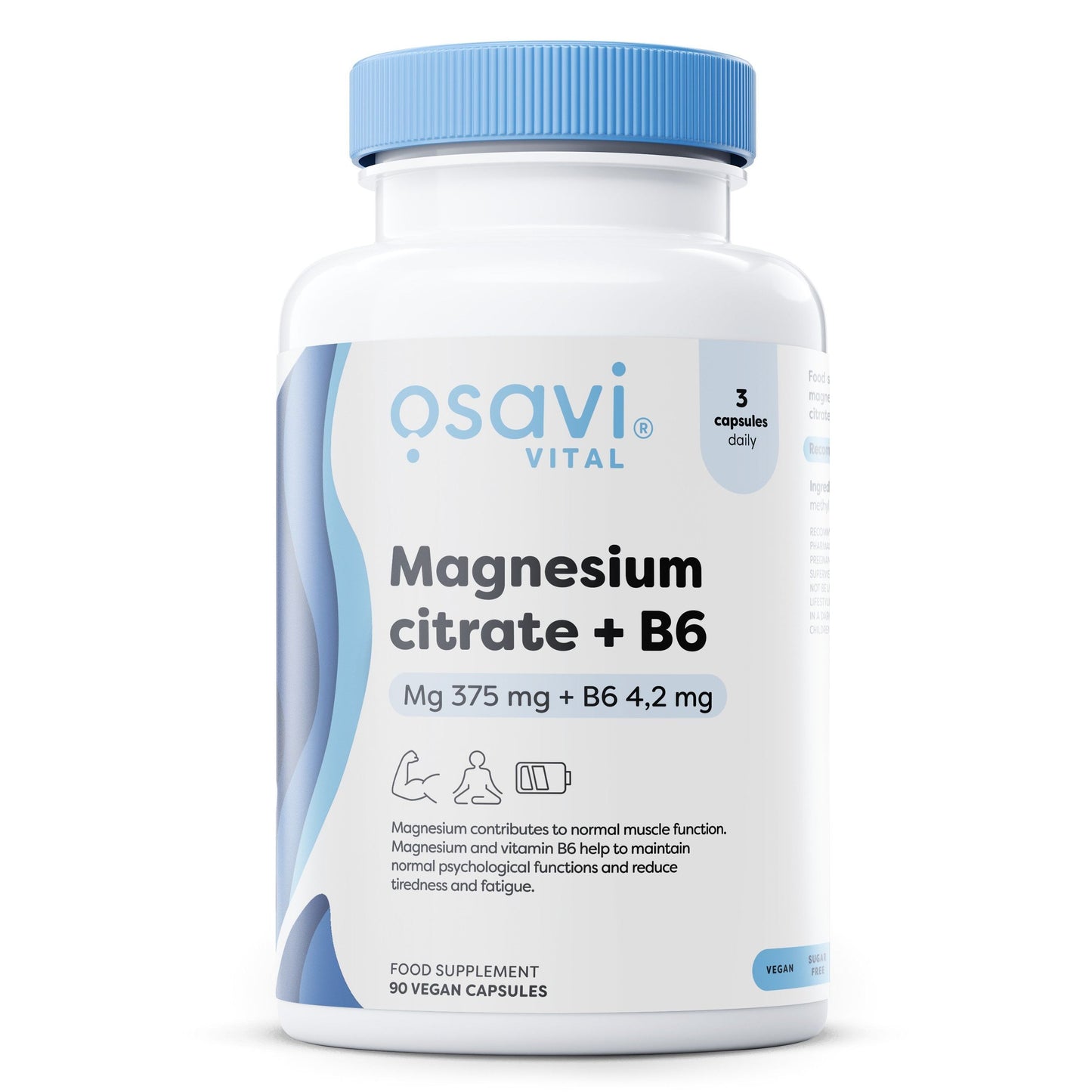 Magnesium Citrate + B6, 375mg + 4.2mg - 90 vcaps