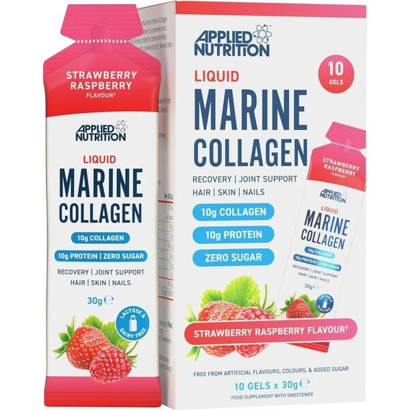 Liquid Marine Collagen, Strawberry Raspberry - 10 x 30g