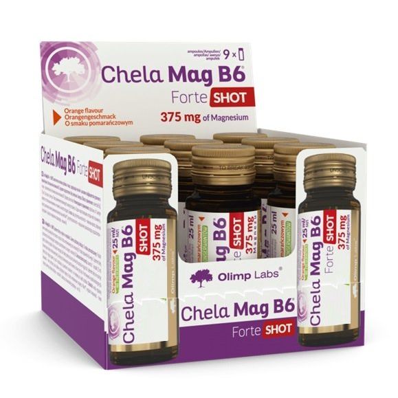 Chela Mag B6 Forte Shot, Orange - 9 x 25 ml.