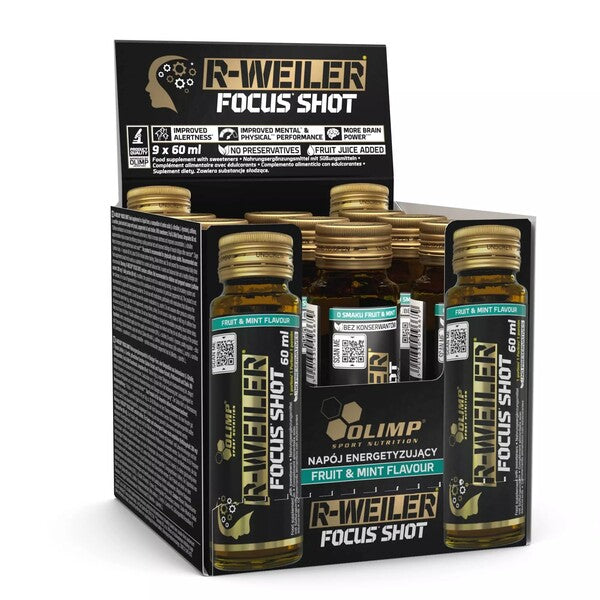 R-Weiler Focus Shot, Fruit & Mint - 9 x 60 ml.