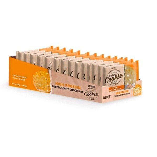 Protein Cookie, Toffee White Chocolate - 14 x 50g
