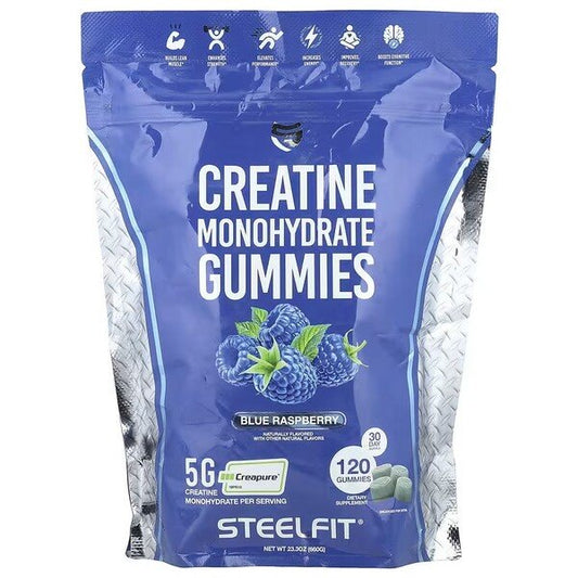 Creatine Monohydrate Gummies, Blue Raspberry - 120 gummies