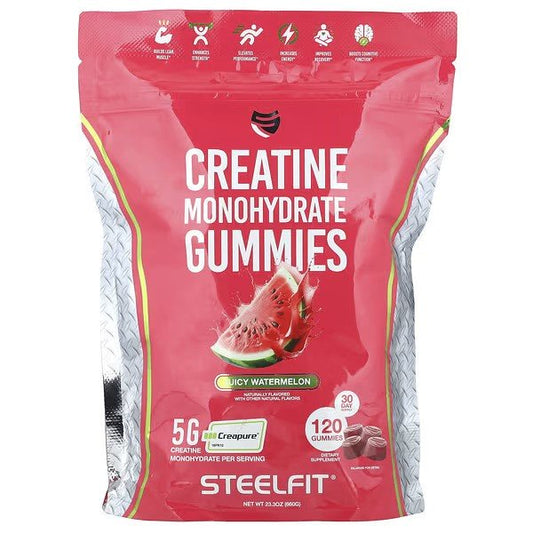 Creatine Monohydrate Gummies, Juicy Watermelon - 120 gummies