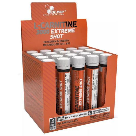 L-Carnitine 3000 Extreme Shot, Orange - 20 x 25 ml.