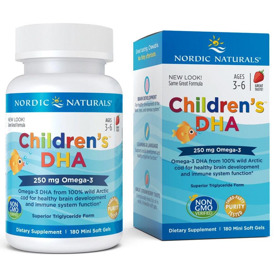 Children's DHA, 250mg Omega-3 Strawberry - 180 mini softgels
