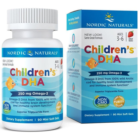 Children's DHA, 250mg Omega-3 Strawberry - 90 mini softgels