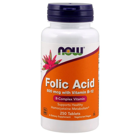 Folic Acid with Vitamin B12, 800mcg - 250 tablets