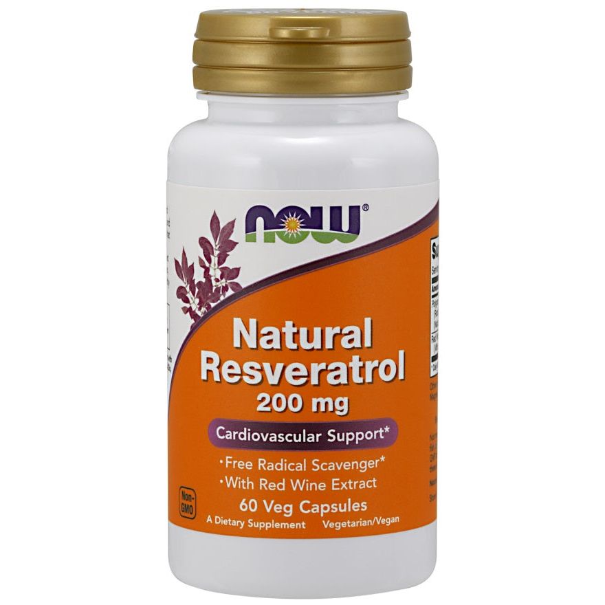 Natural Resveratrol with Red Wine Extract, 200mg - 60 vcaps