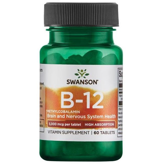 Vitamin B-12 Methylcobalamin, 5000mcg High Absorption - 60 tablets