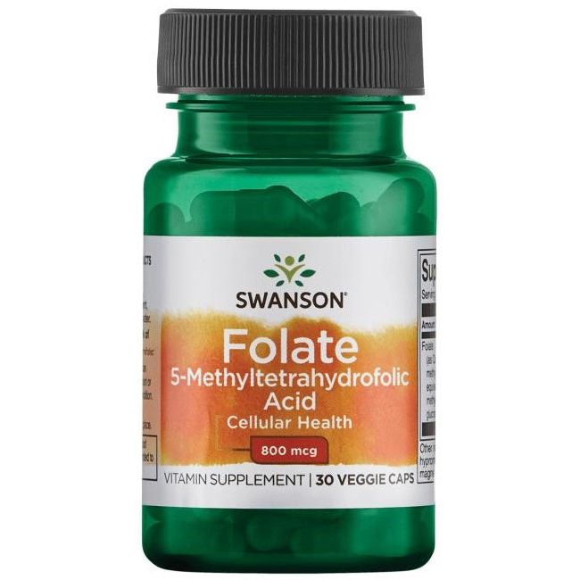 Folate (5-Methyltetrahydrofolic Acid), 800mcg - 30 vcaps