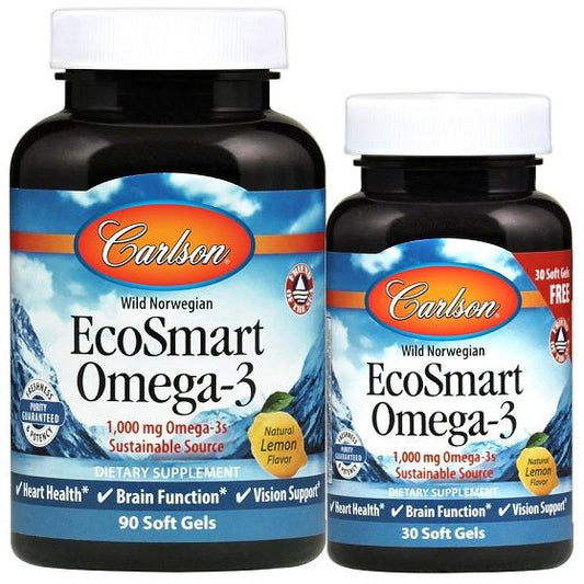 Smart Omega-3, 1000mg Natural Lemon - 90 + 30 softgels