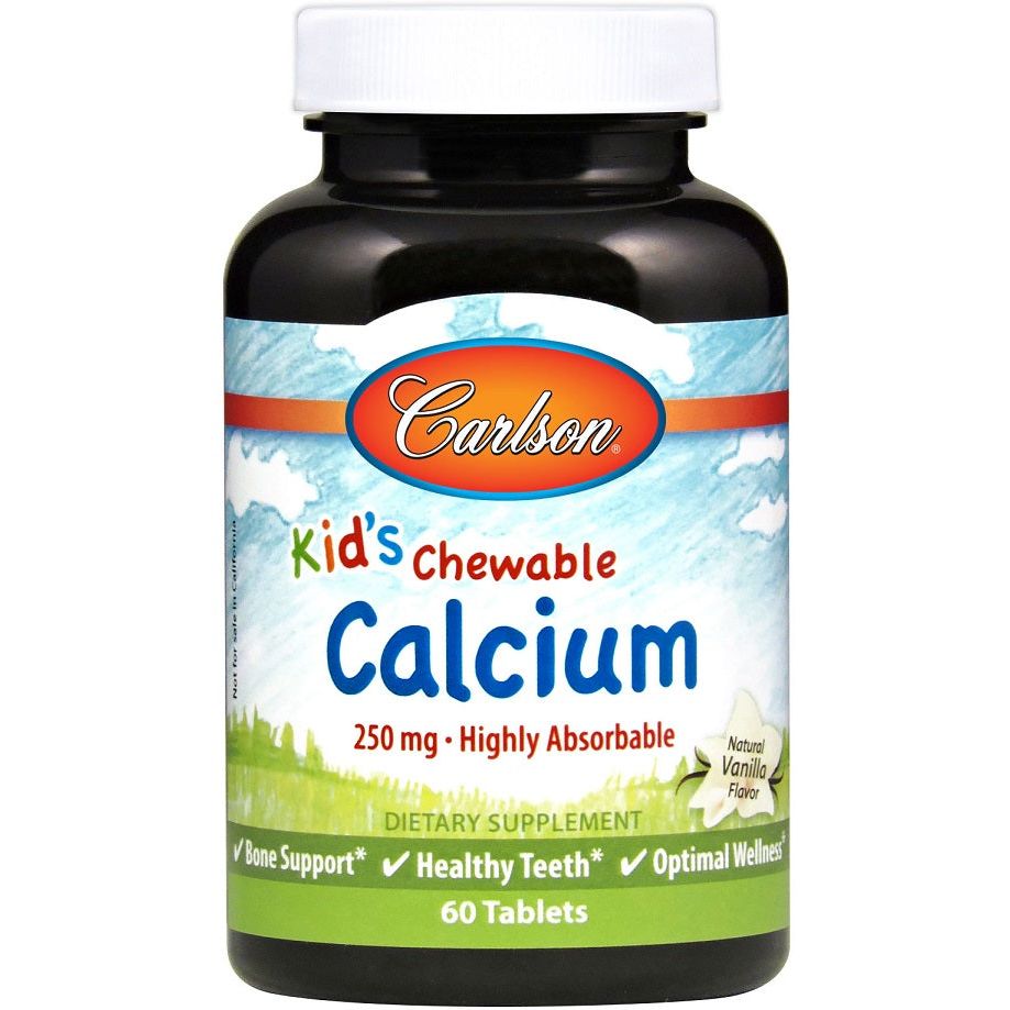 Kid's Chewable Calcium, 250mg Natural Vanilla - 60 tablets