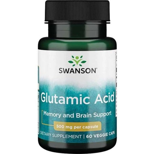 Glutamic Acid, 500mg - 60 vcaps