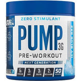 Pump 3G Pre-Workout (Zero Stimulant), Icy Blue Raz (EAN 634158794353) - 375 grams