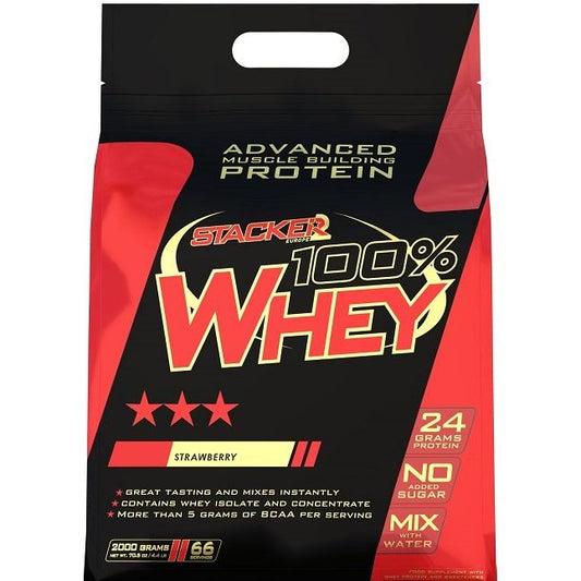 100% Whey, Strawberry - 2000 grams