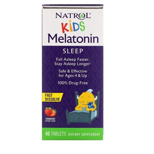 Kids Melatonin, Strawberry - 40 tablets