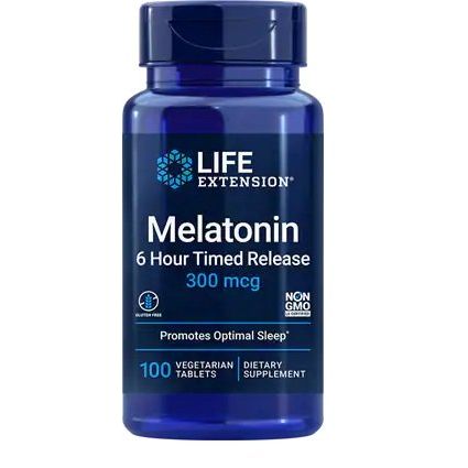 Melatonin 6 Hour Timed Release, 300mcg - 100 vegetarian tabs