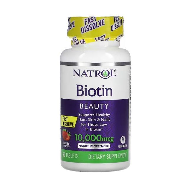 Biotin Fast Dissolve, 10000mcg (Strawberry) - 60 tablets