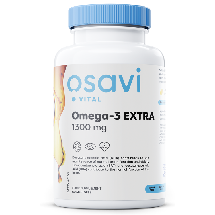 Omega-3 Extra Molecularly Distilled, 1300mg (Lemon) - 60 softgels