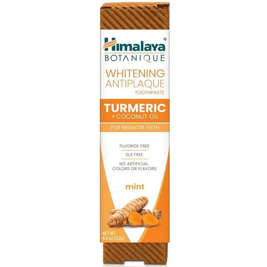Whitening Antiplaque Toothpaste Turmeric + Coconut Oil, Mint - 113 grams