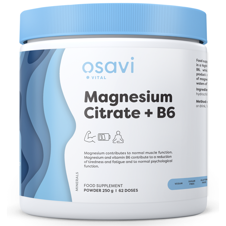 Magnesium Citrate + B6 Powder - 250 grams
