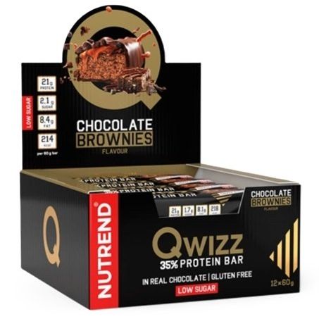 Qwizz 35% Protein Bar, Chocolate Brownies - 12 x 60g