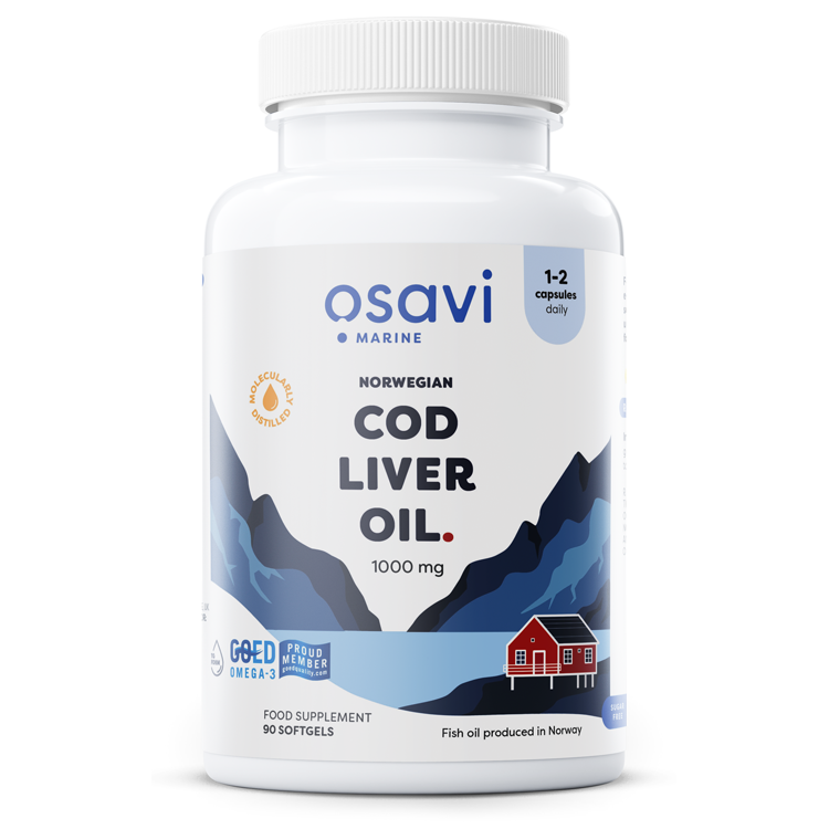 Norwegian Cod Liver Oil Softgels, 1000mg (Lemon) - 90 softgels