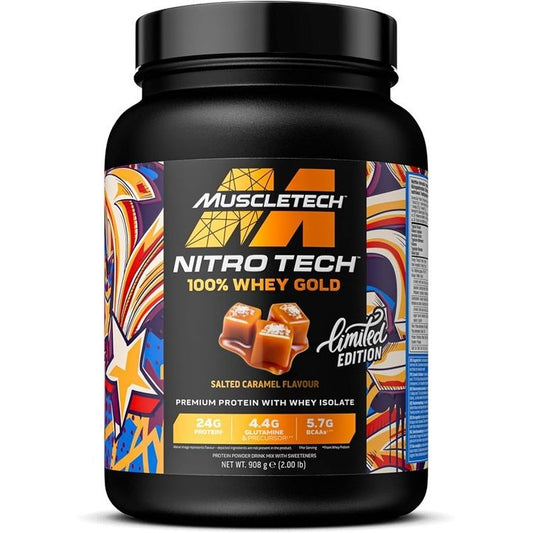 Nitro-Tech 100% Whey Gold, Salted Caramel - 908 grams