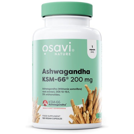 Ashwagandha KSM-66, 200mg - 120 vegan caps