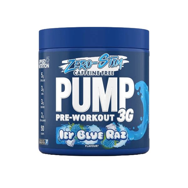 Pump 3G Pre-Workout (Zero Stimulant), Icy Blue Raz (EAN: 5056555204993) - 375 grams