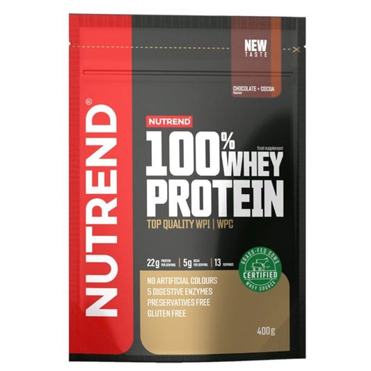 100% Whey Protein, Chocolate + Cocoa - 400 grams