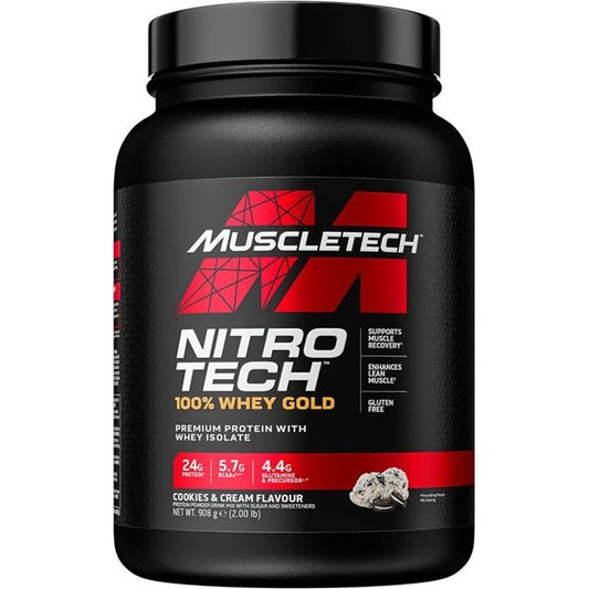 Nitro-Tech 100% Whey Gold, Cookies & Cream - 908 grams