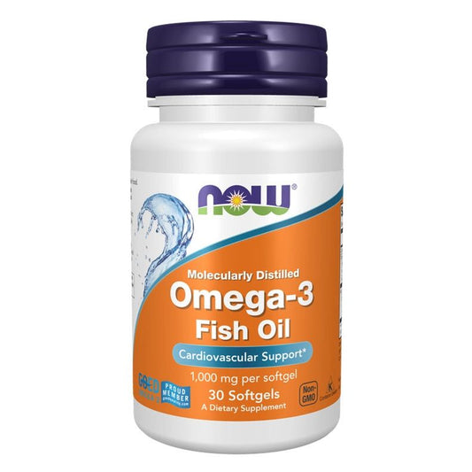 Omega-3 Fish Oil, Molecularly Distilled - 30 softgels